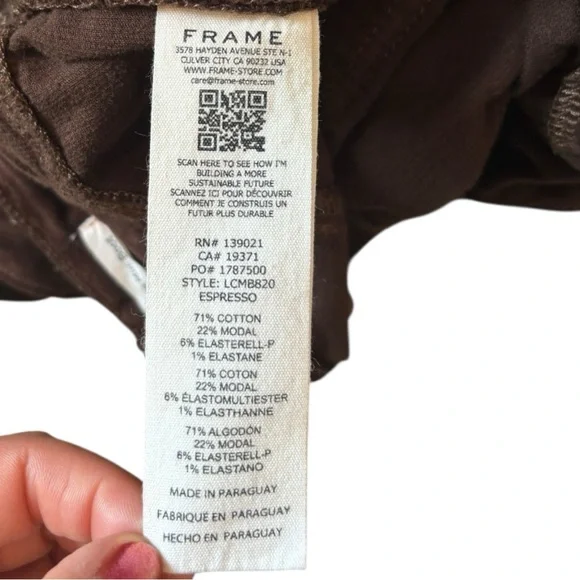 Frame Le Crop Mini Boot corduroy trousers Woman’s Size 29 - Picture 6 of 16